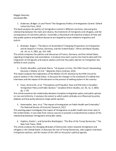 Immigration & Asylum Annotated Bibliography