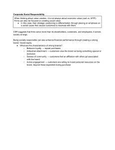 Corporate Social Responsibility & Brand Value