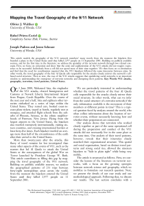 Travel Geography of the 9/11 Network Study