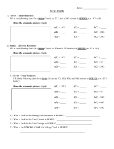 Series and Parallel Circuits Worksheet