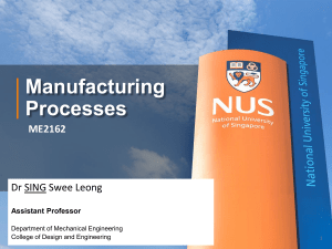 ME2162: Manufacturing Processes Lecture