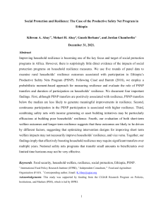Ethiopia PSNP Impact on Resilience