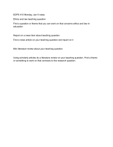 EDPS 410: Ethics & Law in Education Notes