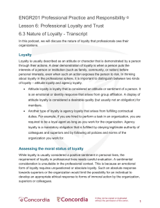 Professional Loyalty in Engineering Ethics