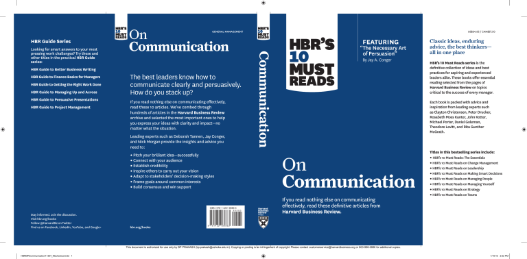 HBR Guide to Business Communication