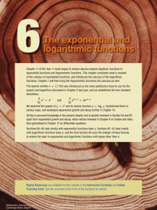 Calculus of Exponential & Logarithmic Functions