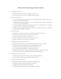 Math 142 Final Exam Study Guide
