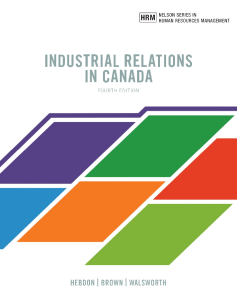 Industrial Relations in Canada Textbook