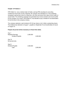 Accounting Dividend Journal Entries Problem