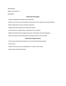 McDonald's SWOT Analysis Business Case Study