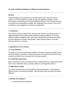 AI in Modern Financial Systems: A Guide