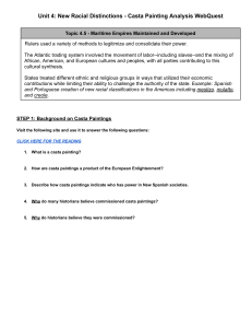 Casta Painting Analysis WebQuest