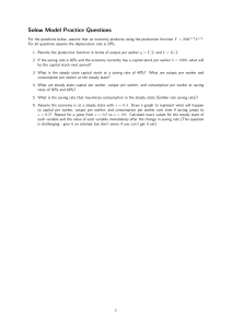 Solow Model Practice Questions - Economics