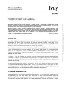 Toronto Sun Caribana Festival Project Management Case