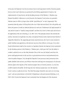 Supreme Court Immunity from Public Opinion