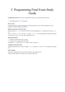 C Programming Final Exam Study Guide