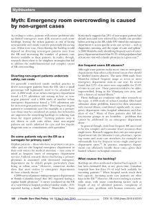 ER Overcrowding: Debunking the Non-Urgent Patient Myth