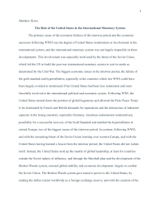 US Role in International Monetary System Essay