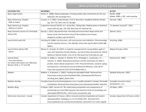 APA Citation Style Quick Guide