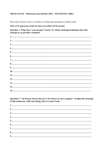 Sociology Mock Exam Mid-Term 2025