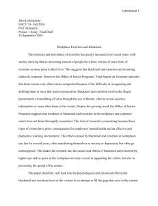 Workplace Extortion and Blackmail Essay