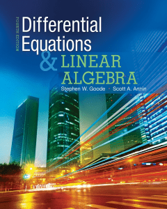 Differential Equations and Linear Algebra 4th Edition Goode