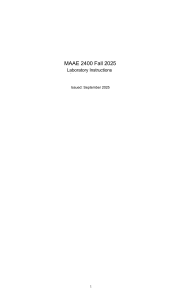MAAE 2400 Thermodynamics Lab Manual