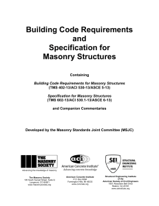 Masonry Structures Building Code TMS 402