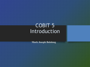 COBIT 5 Framework Introduction Presentation