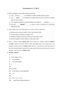 C Programming Lab: Structures and Unions