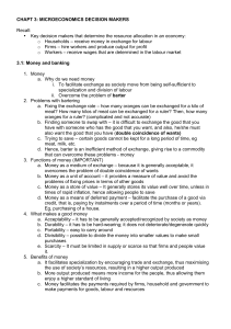 Microeconomics: Money and Banking Chapter 3