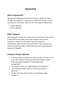 Guide to Signposting in Academic Writing