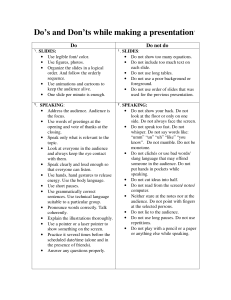 Presentation Skills Guide: Dos and Don'ts