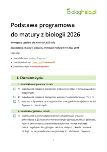 Podstawa programowa biologia matura 2026