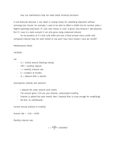 Mathematical Modeling: Financial Decisions and Compound Interest