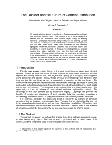 The Darknet and Content Distribution Research