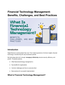 FinTech Management Guide | Benefits & Best Practices