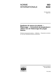 ISO 8222:2002 | &Eacute;talonnage des Cuves de Mesure