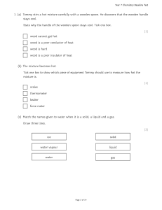 Year 7 Chemistry Baseline Test