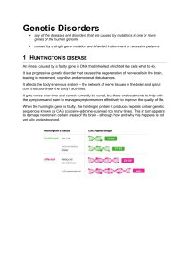 Genetic Disorders & Huntington's Disease Overview