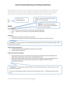 General Financial Reporting Case Writing Guide