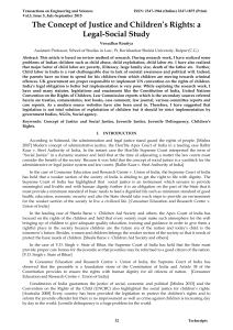 Justice and Children's Rights in India