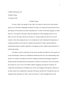 TedTalk Critique: Amy Cuddy Body Language