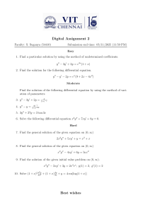 Differential Equations Assignment