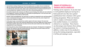 Impact of Training on Business | Case Study