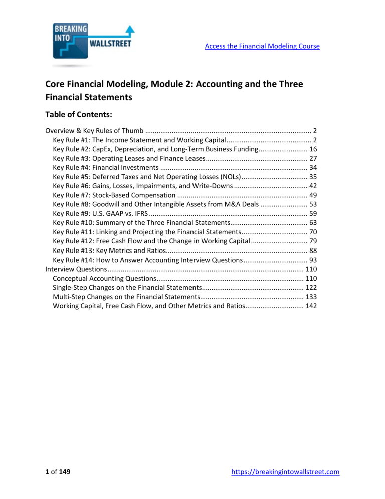 Financial Model Course Financial Modeling Course Guide