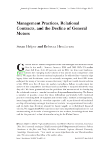 Decline of GM: Management Practices & Relational Contracts