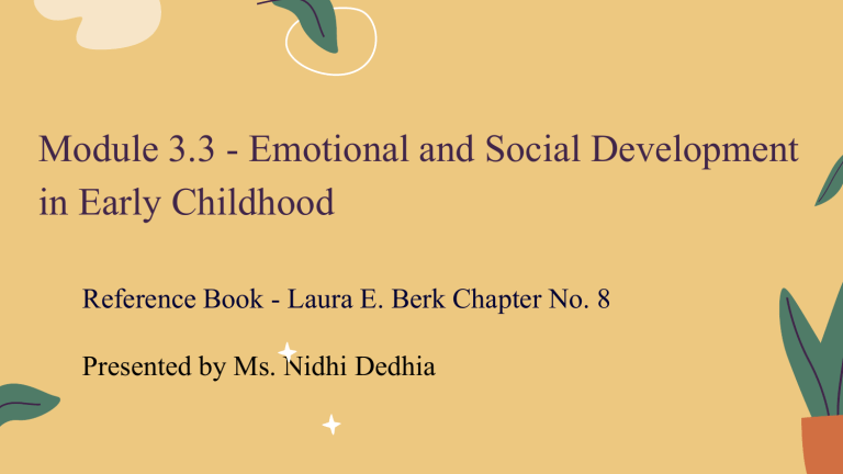 Emotional and Social Development in Early Childhood