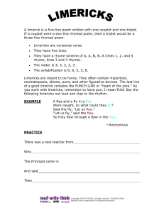 What is a Limerick? Poetry Worksheet