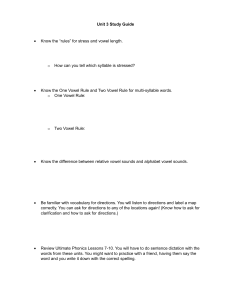 Unit 3 Phonics Study Guide